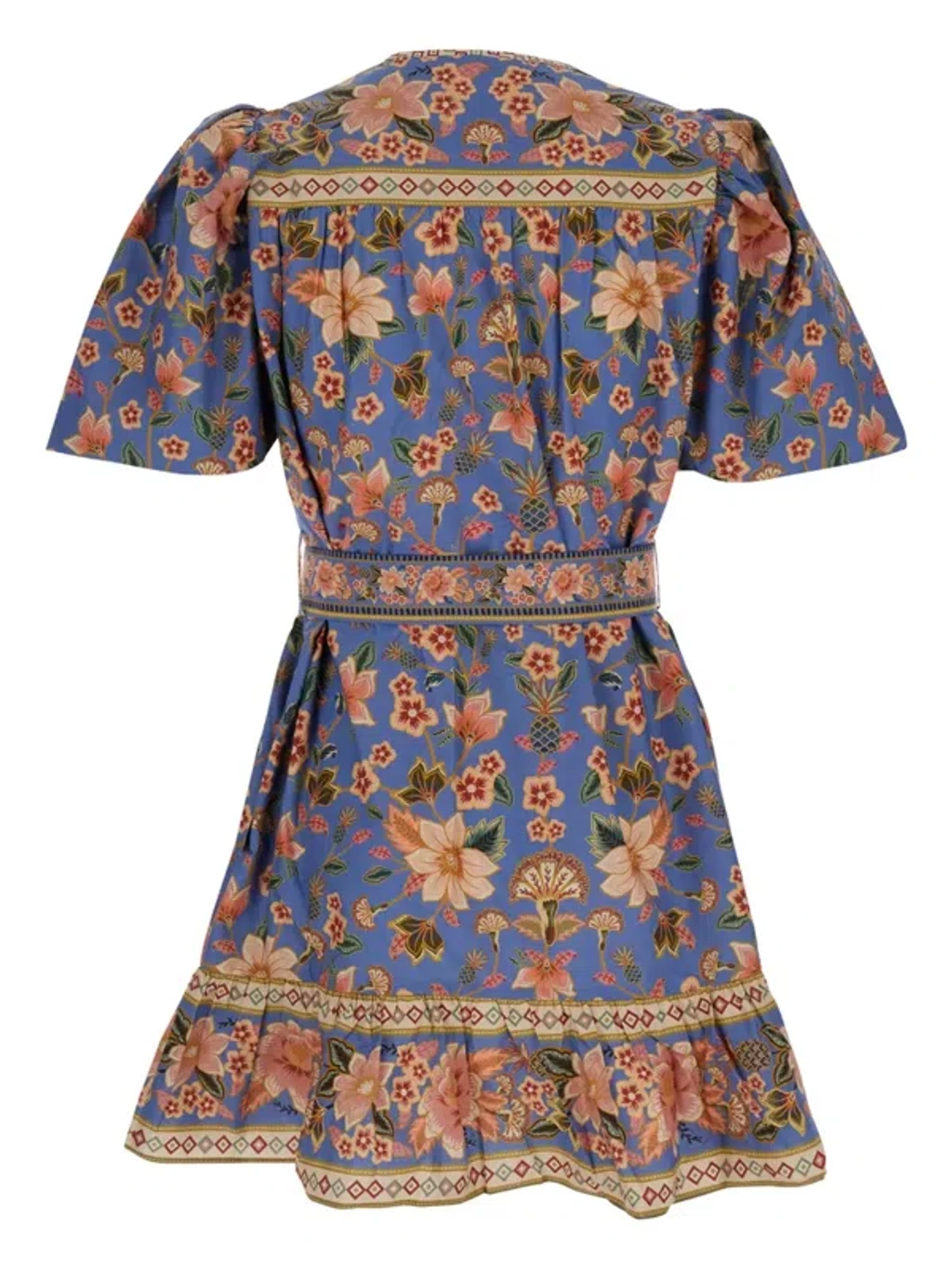 blue superbloom tapestry organic cotton mini dress FARM Rio Superbloom Tapestry Mini Dress