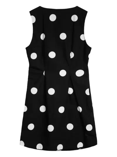 Ciao Lucia Virginie Polka-dot Button-front Dress In Black