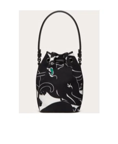 Valentino Garavani Escape Logo Bucket Shoulder Bag In Black