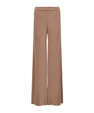 Giorgio Armani Flared Leg Red Clay Trousers In Brown