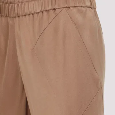 Giorgio Armani Flared Leg Red Clay Trousers In Brown