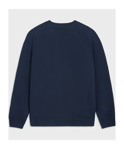 Celine Regular Sweatshirt In Brushed Cotton Fabric In Blue