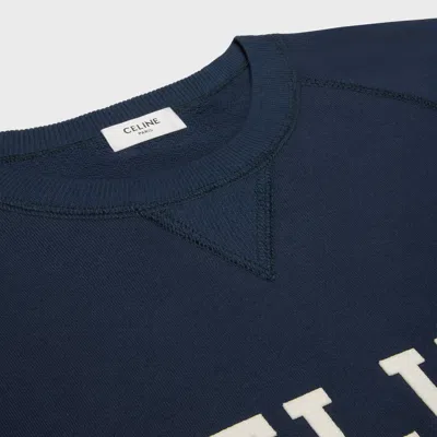 Celine Regular Sweatshirt In Brushed Cotton Fabric In Blue