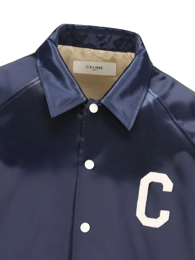 Celine Bomber Jacket In Technical Fabric In Navy Blue
