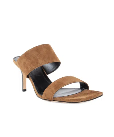 Aeyde Square Toe High Heel Sandals In Brown