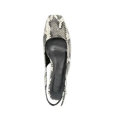 Aeyde Geraldine Snake Print Slingback Flats In White