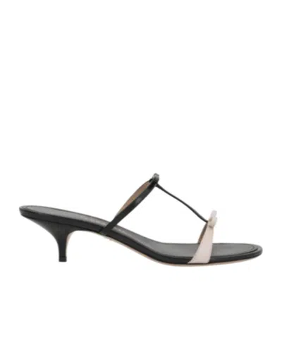 Ferragamo Kitten-heel Sandals With Bow T-strap In Multi