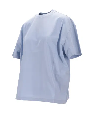 Prada Triangle Logo Oversized T-shirt In Light Blue