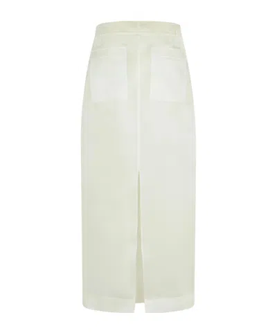 Khaite Lucian Cotton Poplin Maxi Skirt In White