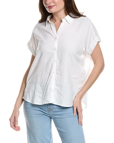 7 For All Mankind Easy Linen-blend Shirt In White