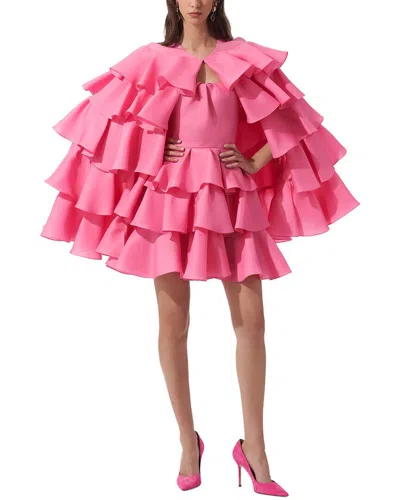 Carolina Herrera Short Tiered Ruffled Silk Cape