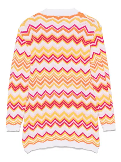 Missoni Long-sleeved Knitted Cardigan In 白色