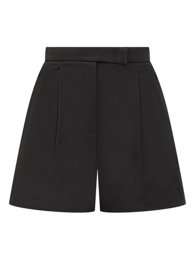 Max Mara Pleated Shorts With Buttoned Back Pockets In 黑色