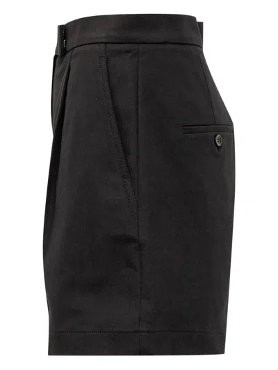 Max Mara Pleated Shorts With Buttoned Back Pockets In 黑色