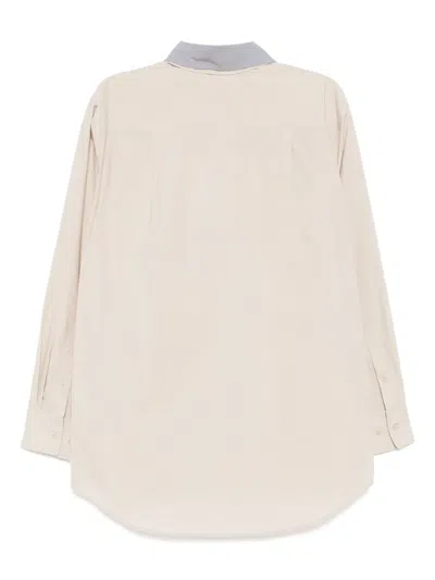 Recto Contrast Double-collar Shirt In Nude