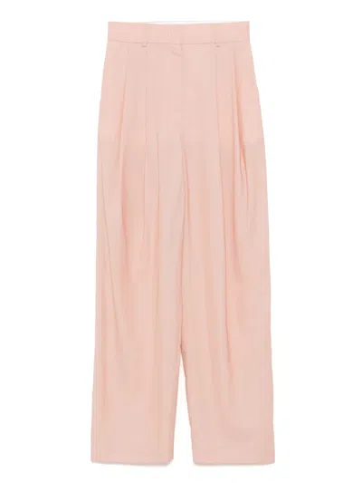Recto Double Pleated Wide Pants In Rosa