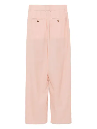 Recto Double Pleated Wide Pants In Rosa