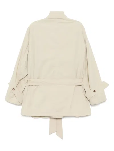 Recto Short Wide-fit Trench Coat In Neutrals