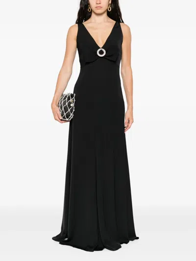 蝴蝶结细节超长连衣裙