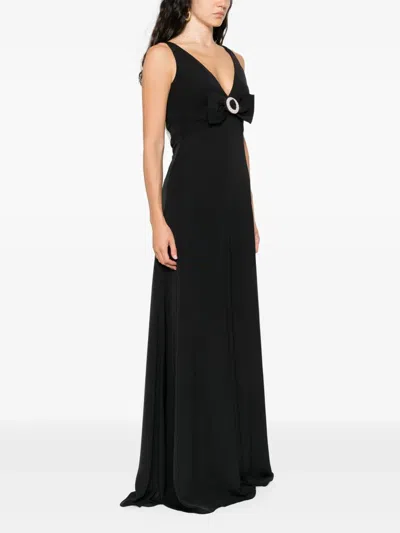 蝴蝶结细节超长连衣裙