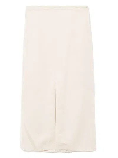 Recto Long Front-slit Skirt In Neutrals