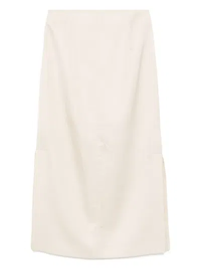 Recto Long Front-slit Skirt In Neutrals