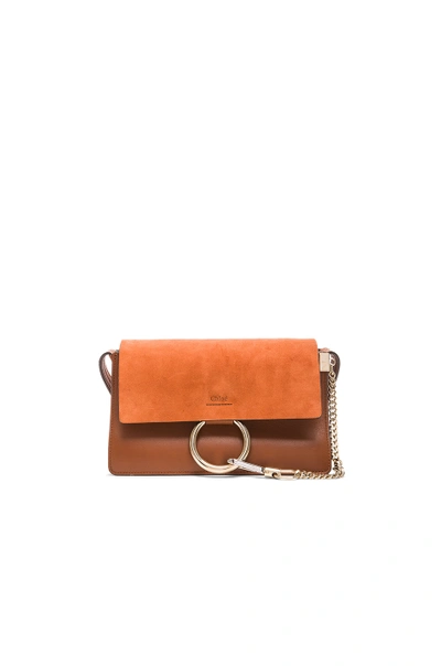 Shop Chloé Small Faye Bag In Tobacco