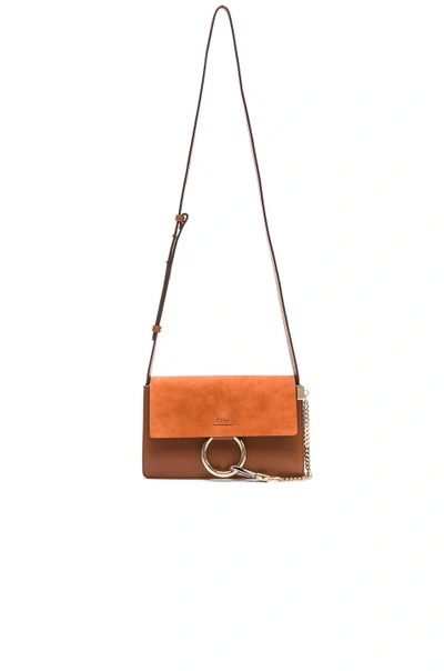 Shop Chloé Small Faye Bag In Tobacco