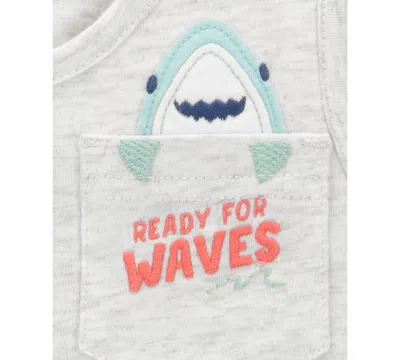 Carter's Baby Boys 2-pc. Short Set In Gray,blue