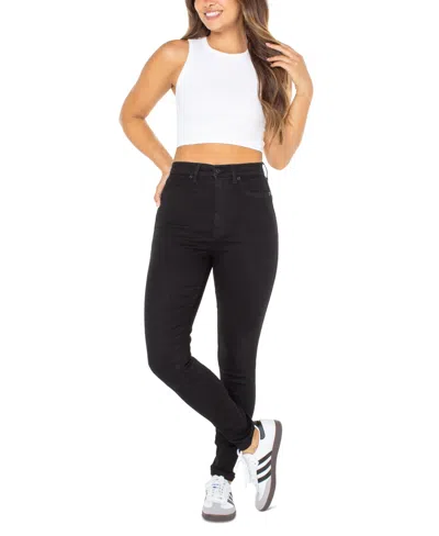 Celebrity Pink Juniors' Curvy Ultra High-rise Skinny Jeans In Black Rinse