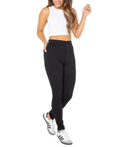 Celebrity Pink Juniors' Curvy Ultra High-rise Skinny Jeans In Black Rinse