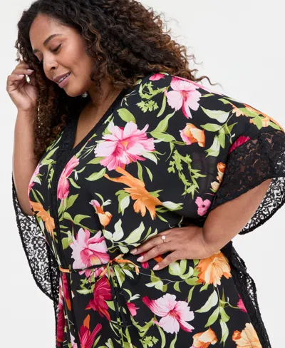 Jm Collection Plus Size Floral-printed Dress, Exclusively At Macy's In Multi