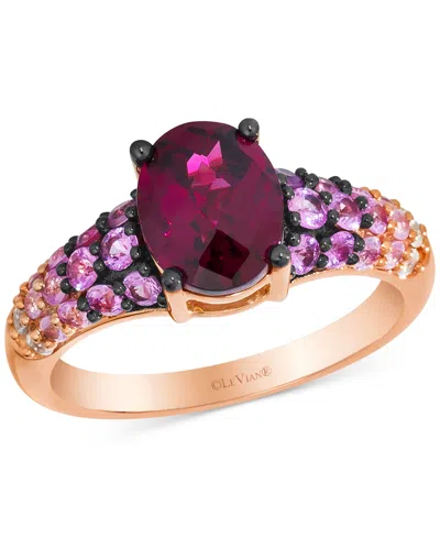 Le Vian Raspberry Rhodolite (2-1/4 Ct. T.w.), Pink Sapphire Ombre (3/4 Ct. T.w.) & White Sapphire (1/10 Ct. In Rose Gold