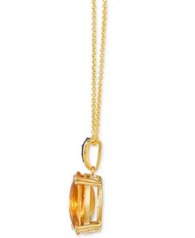 Le Vian Chocolatier Cinnamon Citrine (2-1/2 Ct. T.w.) & Chocolate Diamond (1/20 Ct. T.w.) Pendant Necklace I In Yellow Gold