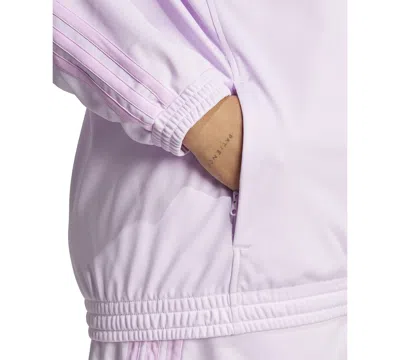 Adidas Originals Plus Size Three-stripe Tricot Zip Track Jacket In Icelav,bli