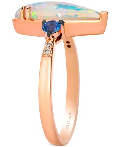 Le Vian Neopolitan Opal (1 Ct. T.w.), Blueberry Sapphire (1/4 Ct. T.w.) & Nude Diamond Ring In 14k Rose Gold In Rose Gold