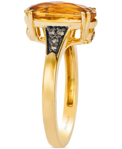 Le Vian Chocolatier Cinnamon Citrine (2-1/2 Ct. T.w.) & Chocolate Diamond (1/10 Ct. T.w.) Ring In 14k Yellow In Yellow Gold