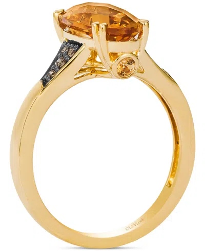 Le Vian Chocolatier Cinnamon Citrine (2-1/2 Ct. T.w.) & Chocolate Diamond (1/10 Ct. T.w.) Ring In 14k Yellow In Yellow Gold