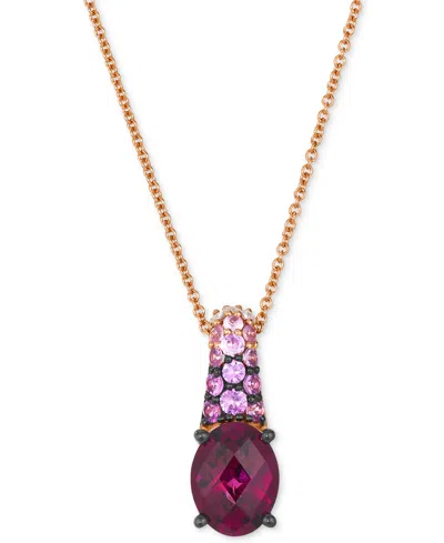 Le Vian Raspberry Rhodolite (2-1/4 Ct. T.w.), Pink Sapphire Ombre (1/3 Ct. T.w.) & White Sapphire (1/20 Ct. In Rose Gold