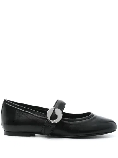 Coperni Leather Ballet Flats In Black