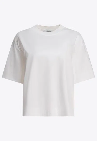 Max Mara Maser Short White Cotton T-shirt In White
