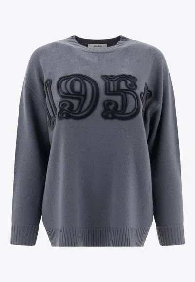 Max Mara Fido 1951 Oversized Wool Sweater In Blue