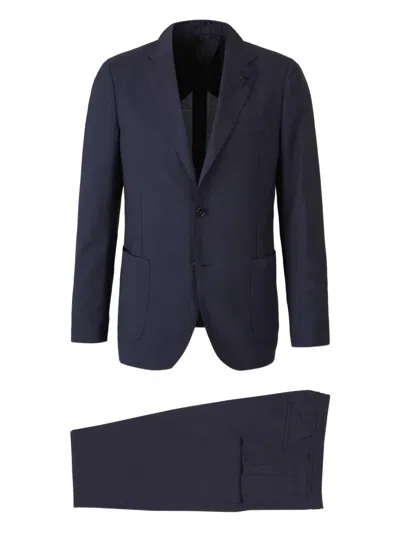 Lardini Wool Suit In Blue