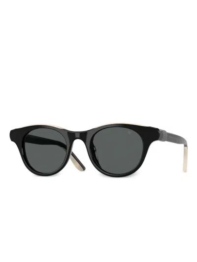 Brunello Cucinelli Bc4016s Acetate Round Sunglasses In Black