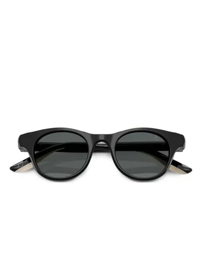 Brunello Cucinelli Bc4016s Acetate Round Sunglasses In Black