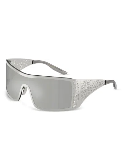 Dolce & Gabbana Shield-frame Sunglasses In Silver