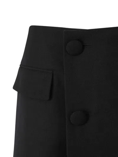 Balmain Wrap-effect Button-embellished Wool Shorts In Black