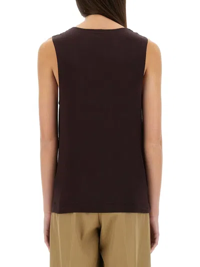 Dries Van Noten Twist-front Satin-jersey Top In Burgundy