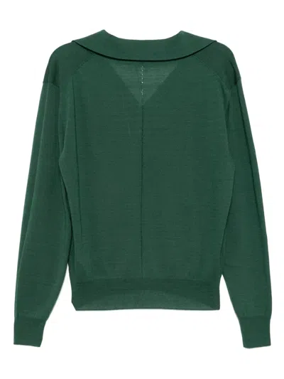 Recto Vintage Daddy Knit Polo Top In Green