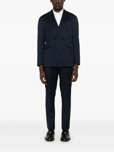 Sapio Double-breasted Suit In Blue